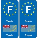 F Europe Tuvalu  autocollant plaque
