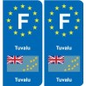F Europe Tuvalu  autocollant plaque
