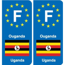 F Europe Ouganda Uganda autocollant plaque