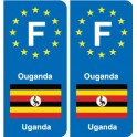 F Europe Ouganda Uganda autocollant plaque