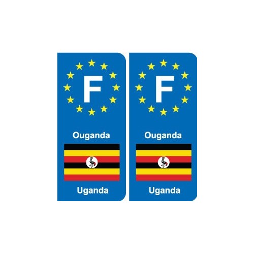F Europe Ouganda Uganda autocollant plaque