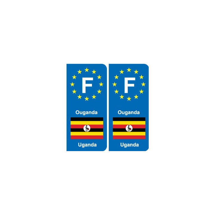 F Europe Ouganda Uganda autocollant plaque