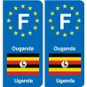 F Europe Ouganda Uganda autocollant plaque