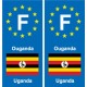 F Europe Ouganda Uganda autocollant plaque