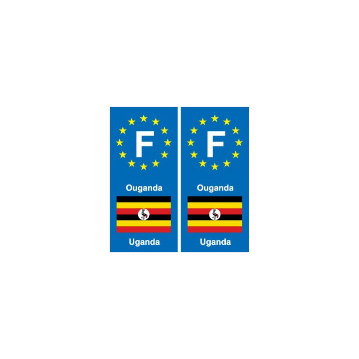 F Europe Ouganda Uganda autocollant plaque