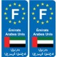 F Europe  Émirats arabes unis autocollant plaque