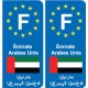F Europe  Émirats arabes unis autocollant plaque