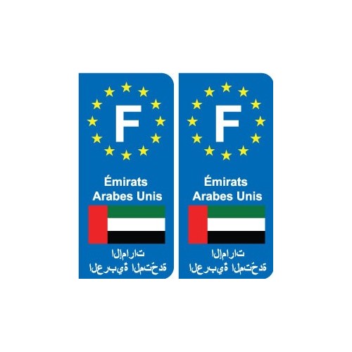 F Europe  Émirats arabes unis autocollant plaque