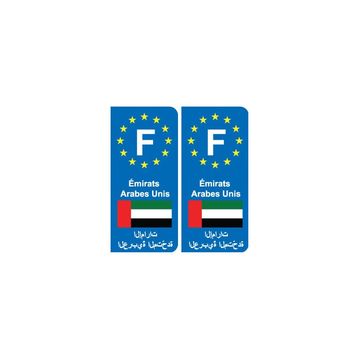 F Europe  Émirats arabes unis autocollant plaque