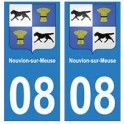 08 Nouvion-sur-Meuse autocollant plaque ville département
