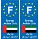 F Europe  Émirats arabes unis autocollant plaque