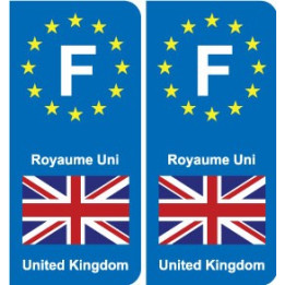 F Europe Royaume-Uni autocollant plaque