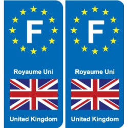F Europe Royaume-Uni autocollant plaque