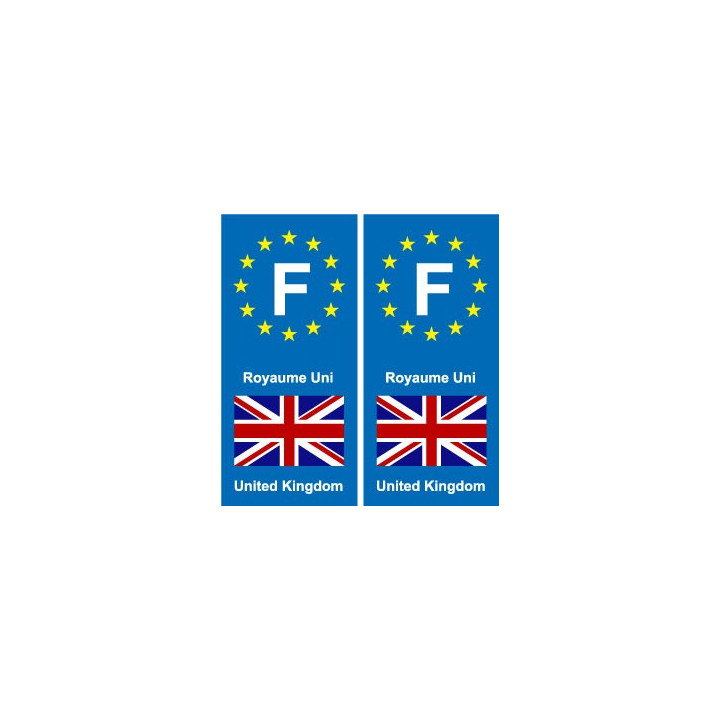 F Europe Royaume-Uni autocollant plaque