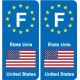 F Europe États-Unis autocollant plaque