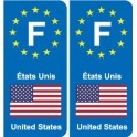 F Europe États-Unis autocollant plaque