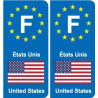 F Europe États-Unis autocollant plaque