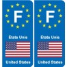 F Europe États-Unis autocollant plaque
