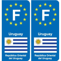 F Europe Uruguay autocollant plaque