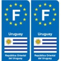 F Europe Uruguay autocollant plaque