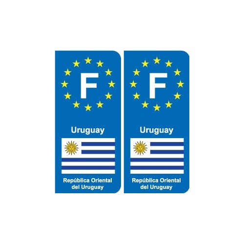 F Europe Uruguay autocollant plaque