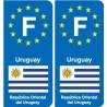 F Europe Uruguay autocollant plaque