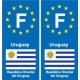 F Europe Uruguay autocollant plaque