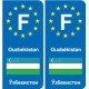 F Europe Ouzbékistan Uzbekistan autocollant plaque