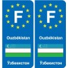 F Europe Ouzbékistan Uzbekistan autocollant plaque