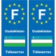 F Europe Ouzbékistan Uzbekistan autocollant plaque
