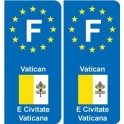 F Europe Vatican autocollant plaque