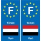 F Europe Yémen Yemenautocollant plaque