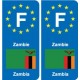 F Europe Zambie Zambia autocollant plaque