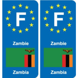 F Europe Zambie Zambia autocollant plaque