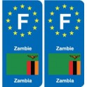 F Europe Zambie Zambia autocollant plaque