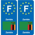 F Europe Zambie Zambia autocollant plaque