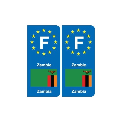 F Europe Zambie Zambia autocollant plaque