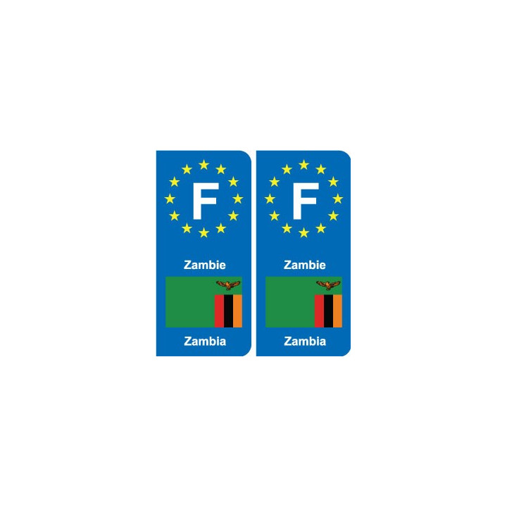 F Europe Zambie Zambia autocollant plaque