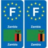 F Europe Zambie Zambia autocollant plaque