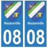 08 Nouzonville autocollant plaque ville département