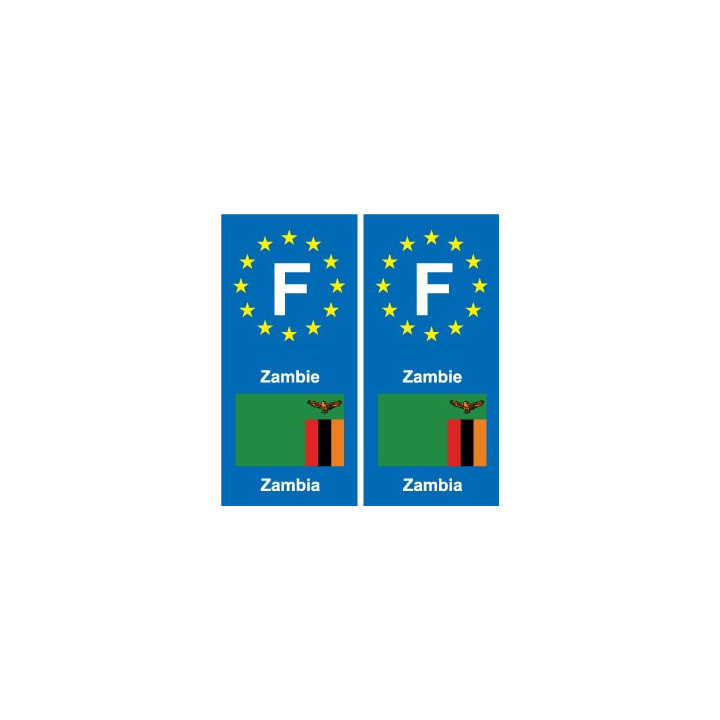 F Europe Zambie Zambia autocollant plaque