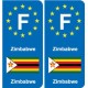 F Europe Zimbabwe  autocollant plaque