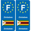 F Europe Zimbabwe  autocollant plaque