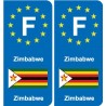 F Europe Zimbabwe  autocollant plaque