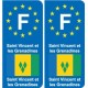 F Europe Saint-Vincent-et-les-Grenadines autocollant plaque