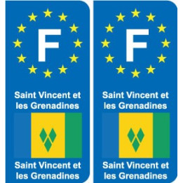 F Europe Saint-Vincent-et-les-Grenadines autocollant plaque