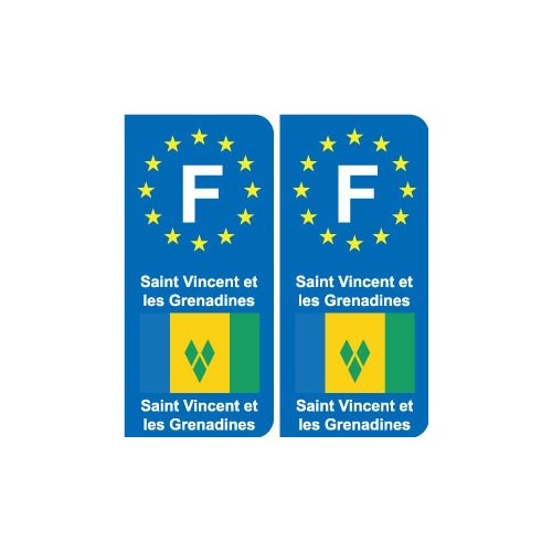 F Europe Saint-Vincent-et-les-Grenadines autocollant plaque