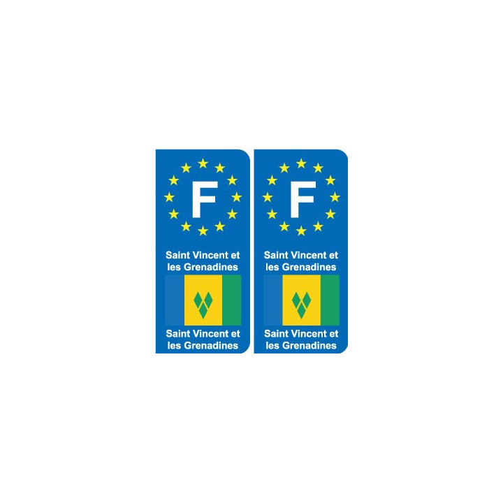 F Europe Saint-Vincent-et-les-Grenadines autocollant plaque