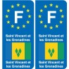 F Europe Saint-Vincent-et-les-Grenadines autocollant plaque