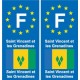 F Europe Saint-Vincent-et-les-Grenadines autocollant plaque